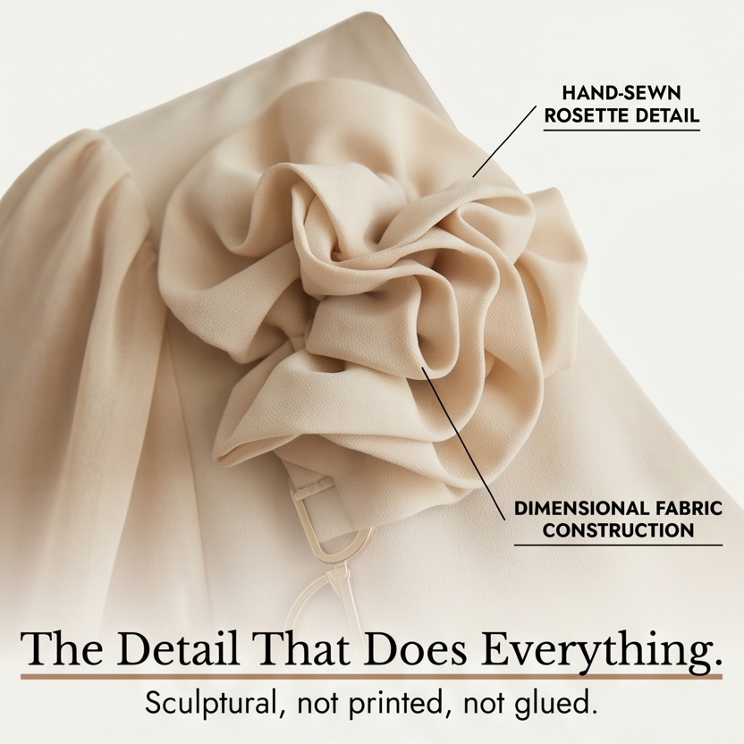 Florelle™ – Rosette Shoulder Mini Dress