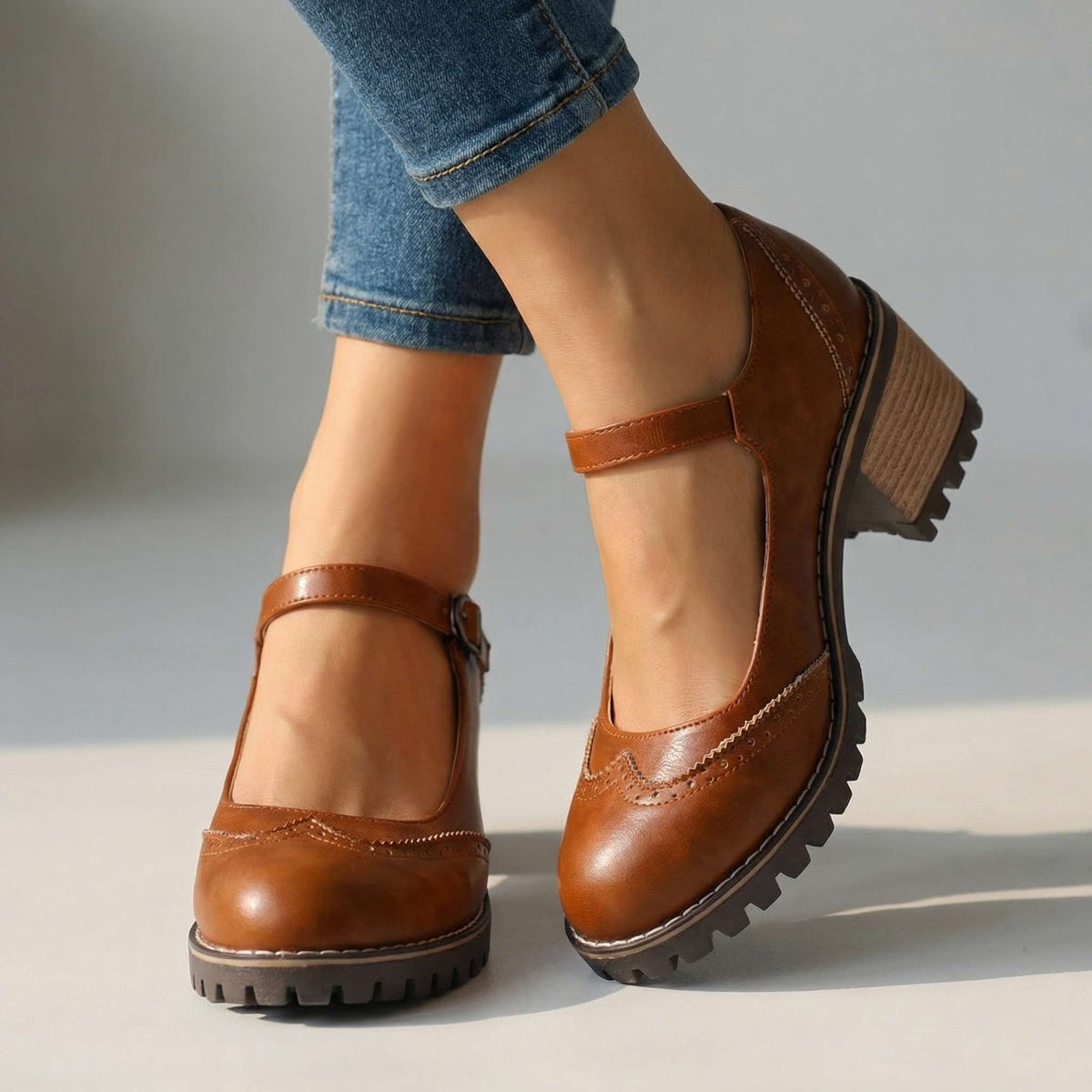 Elspeth | Orthopaedic Mary Jane Block Heel Shoes