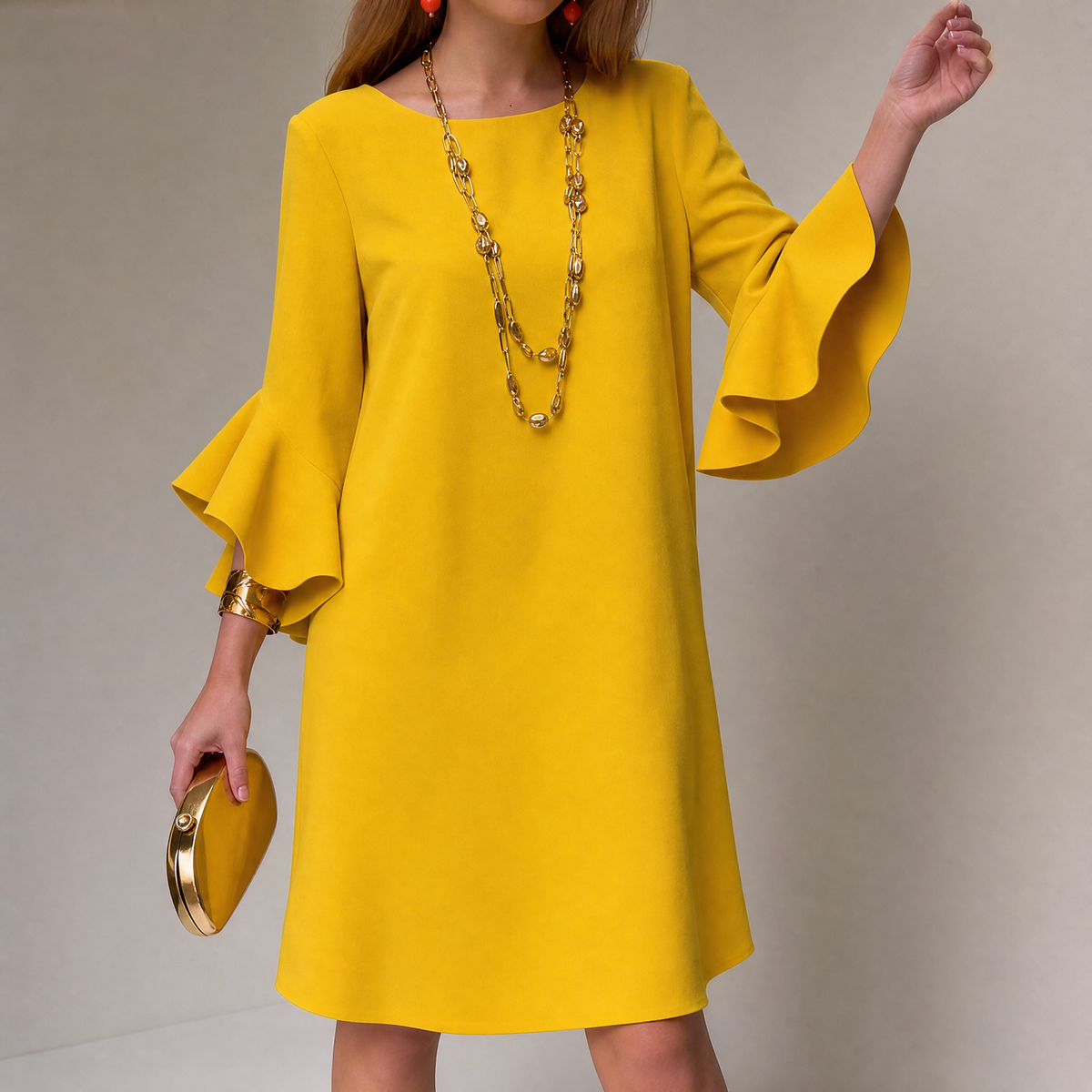 Hilaria™ – Statement Bell Sleeve Mini Dress