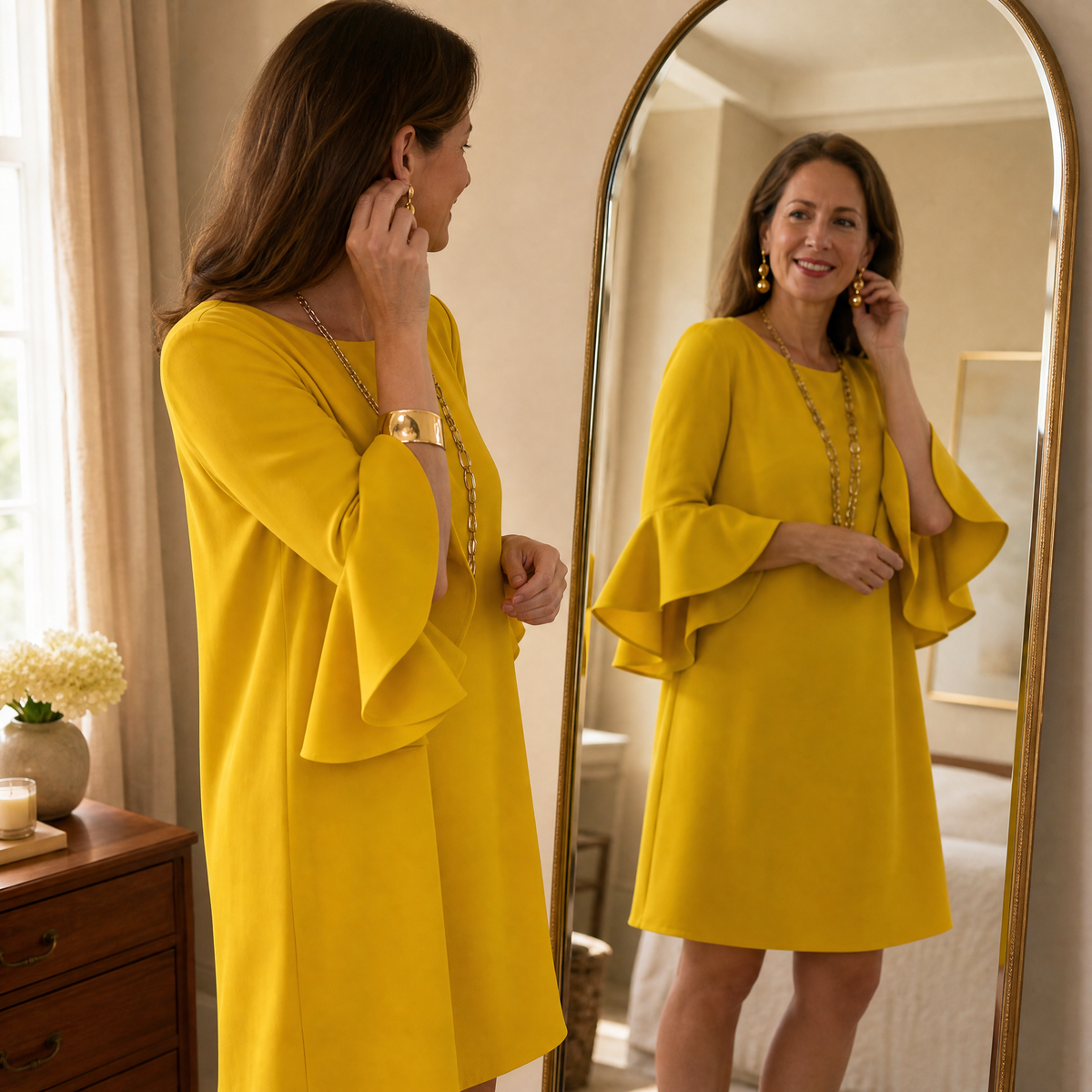 Hilaria™ – Statement Bell Sleeve Mini Dress