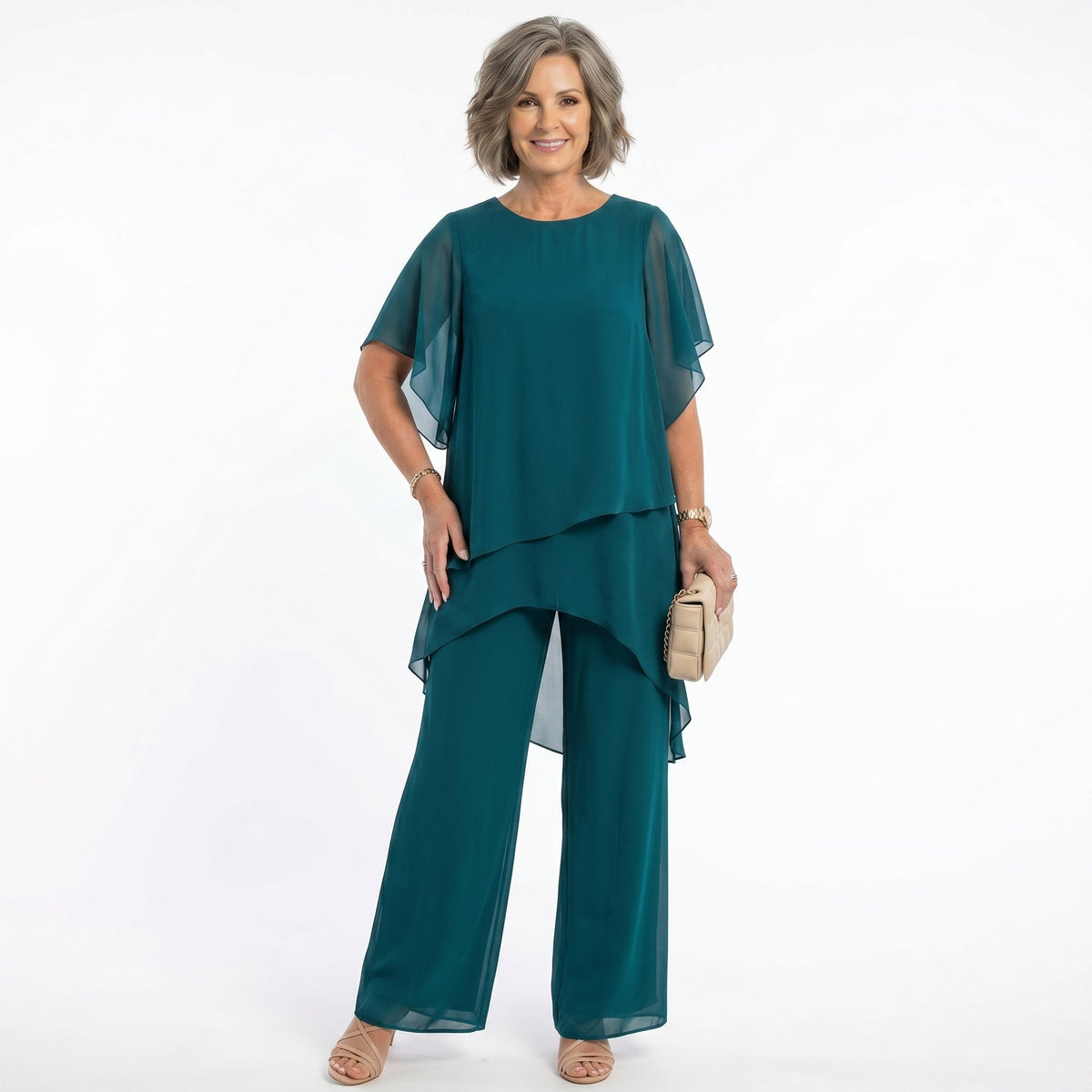 Sharyn™ | Tiered Tunic & Trouser Set