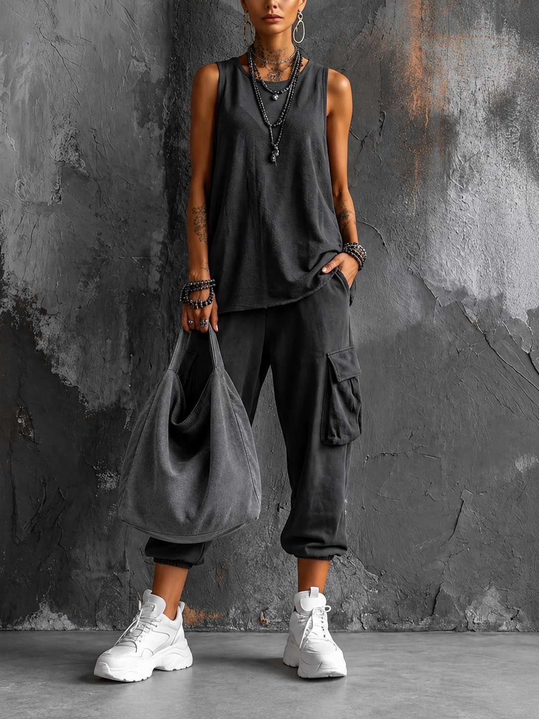 Roseanne™ | Sleeveless Cargo Jogger Set