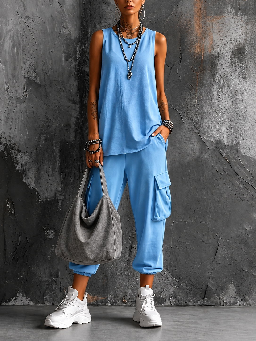 Roseanne™ | Sleeveless Cargo Jogger Set