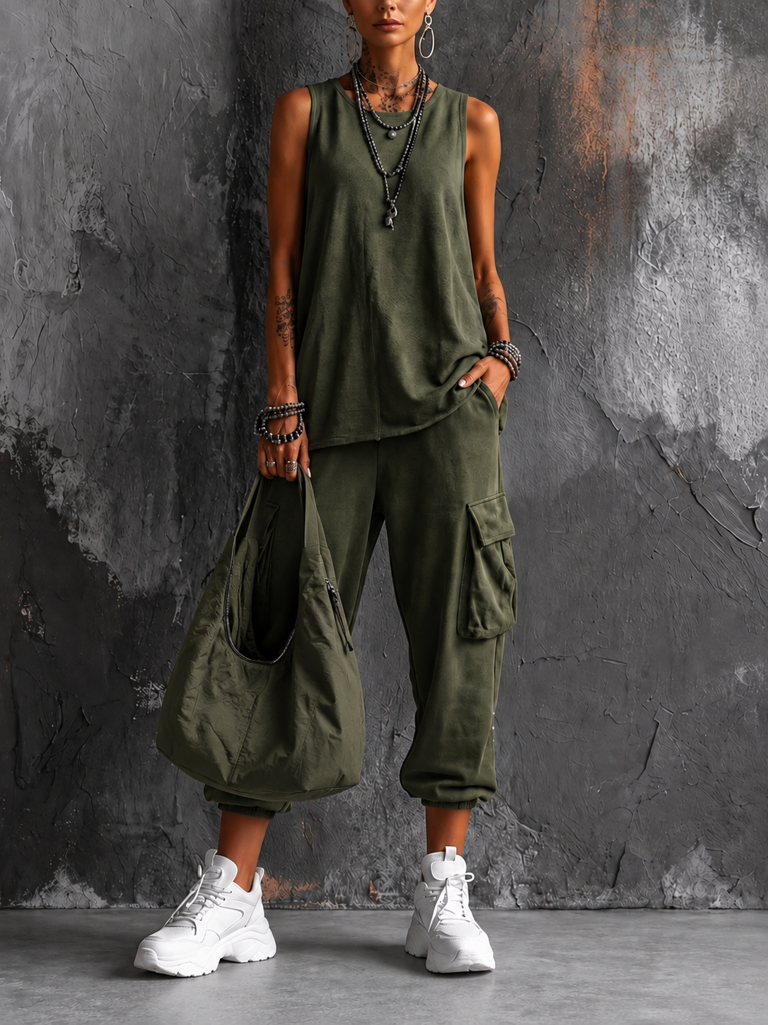 Roseanne™ | Sleeveless Cargo Jogger Set