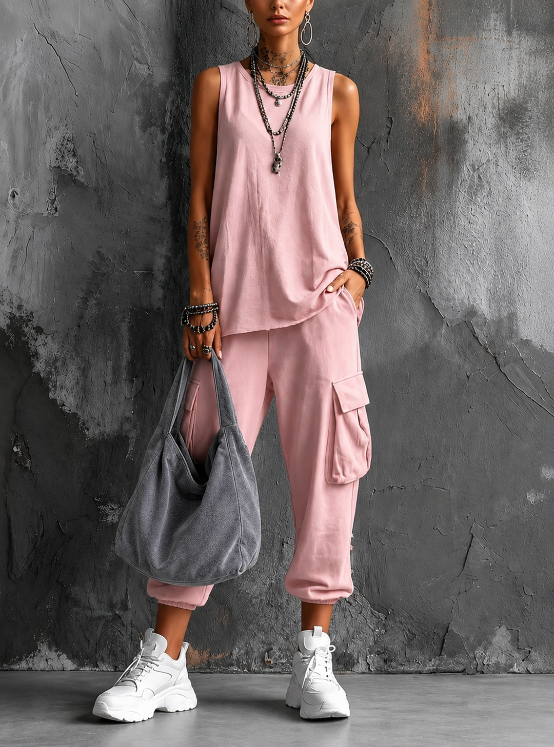 Roseanne™ | Sleeveless Cargo Jogger Set
