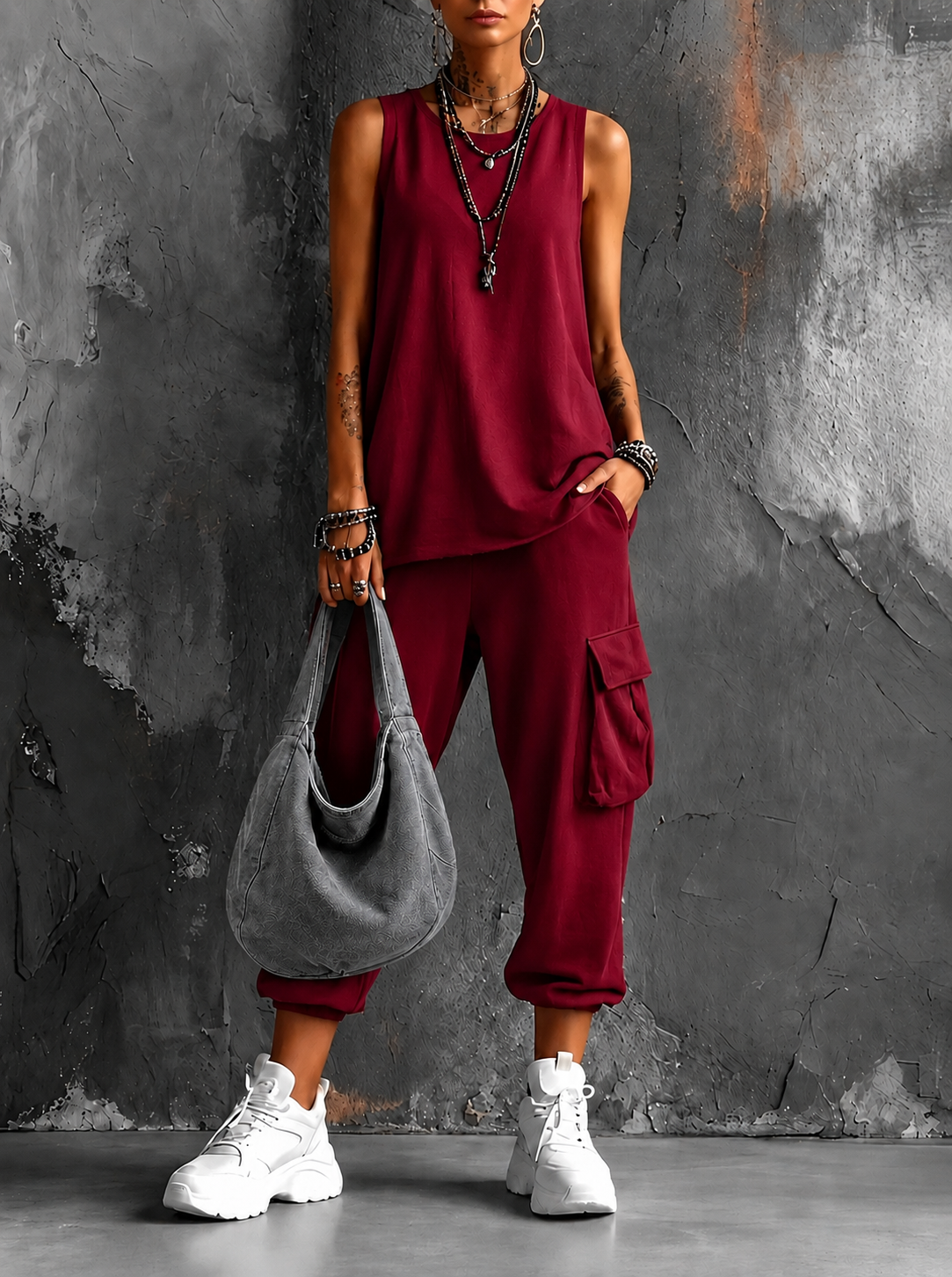 Roseanne™ | Sleeveless Cargo Jogger Set
