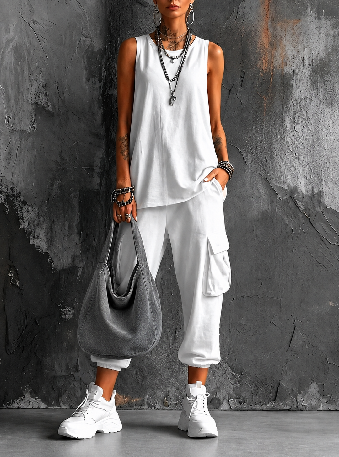 Roseanne™ | Sleeveless Cargo Jogger Set
