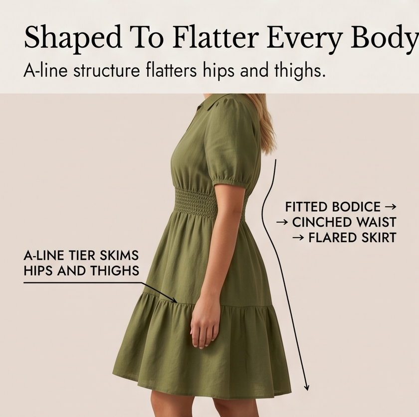 Solenna™ Smocked Waist Tiered Mini Dress