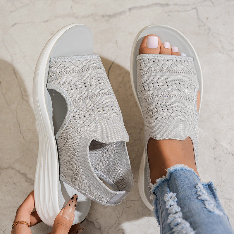 Zina | Women's breathable knit platform sandals