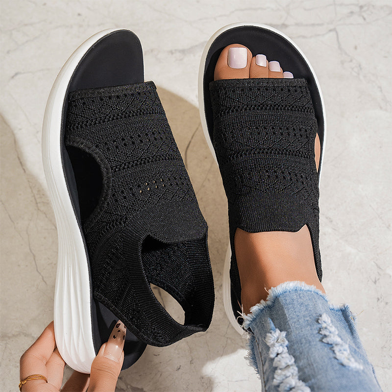 Zina | Women's breathable knit platform sandals