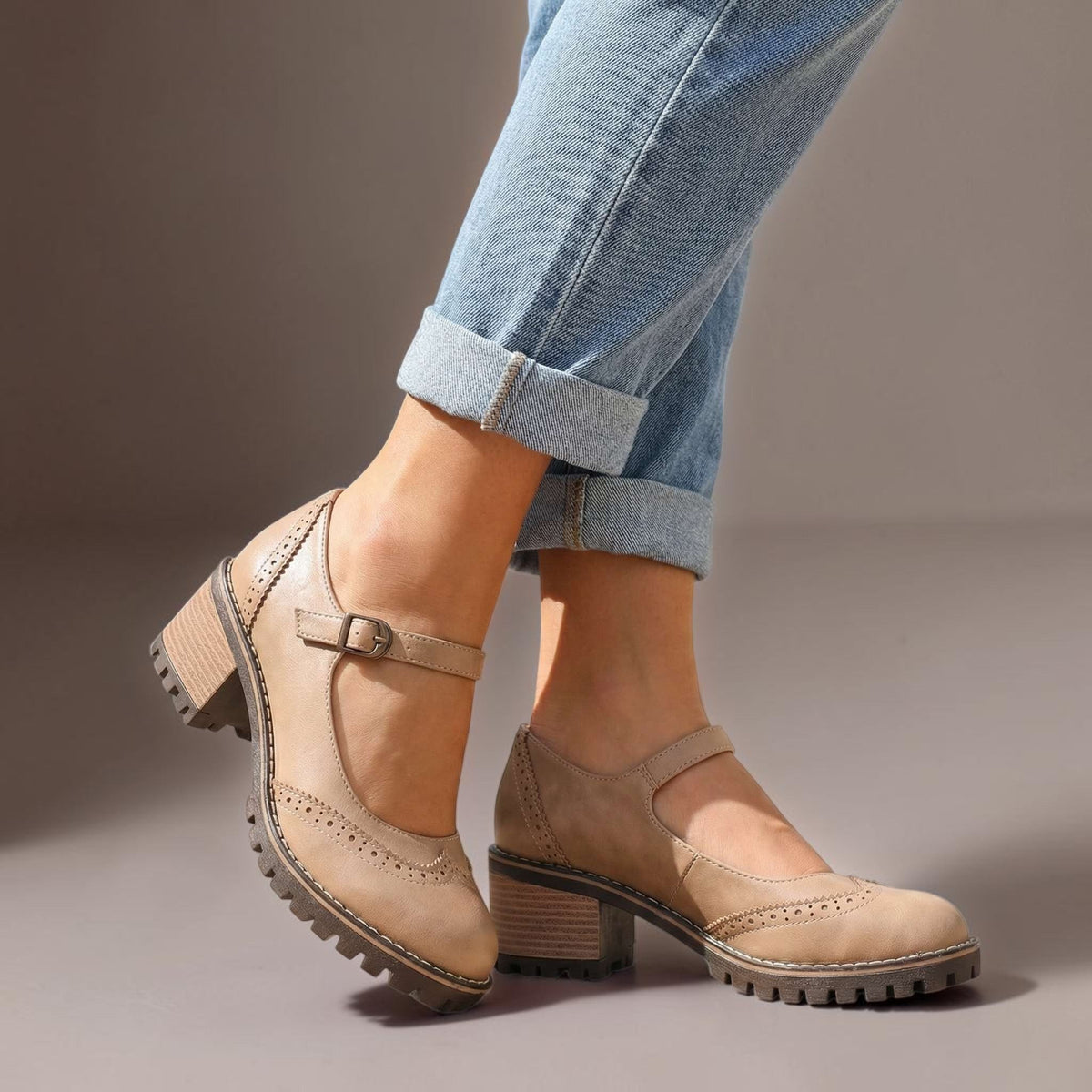Elspeth | Orthopaedic Mary Jane Block Heel Shoes