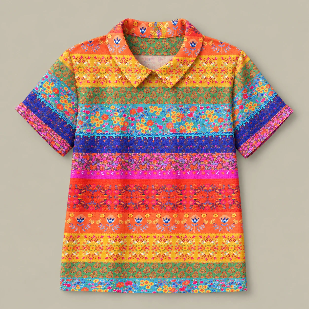 Rainbow floral stripe shirt from Milly & Mae Sydney
